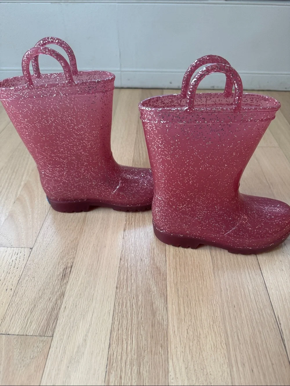 5/$30 Girls' Glitter Pull-On Rain Boots in Rose
